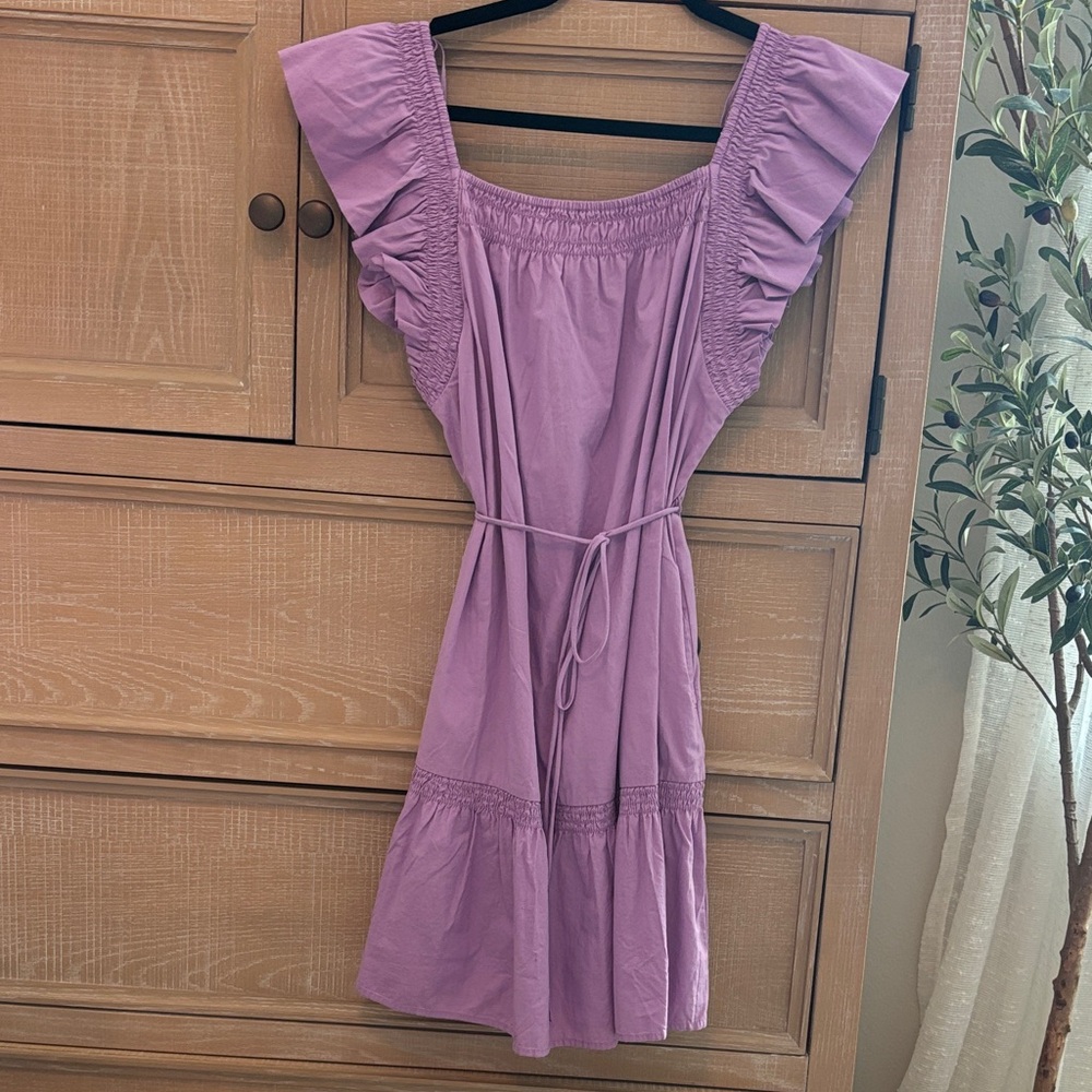 GAP Lilac Ruffle Sleeve Mini Dress